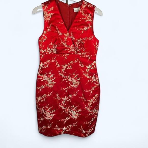 Moda International Womens Vintage 90s Brocade Silk Blend Floral Sheath Dress 6 - Picture 1 of 7